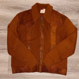 Vintage Orange Zip-Up Sweater